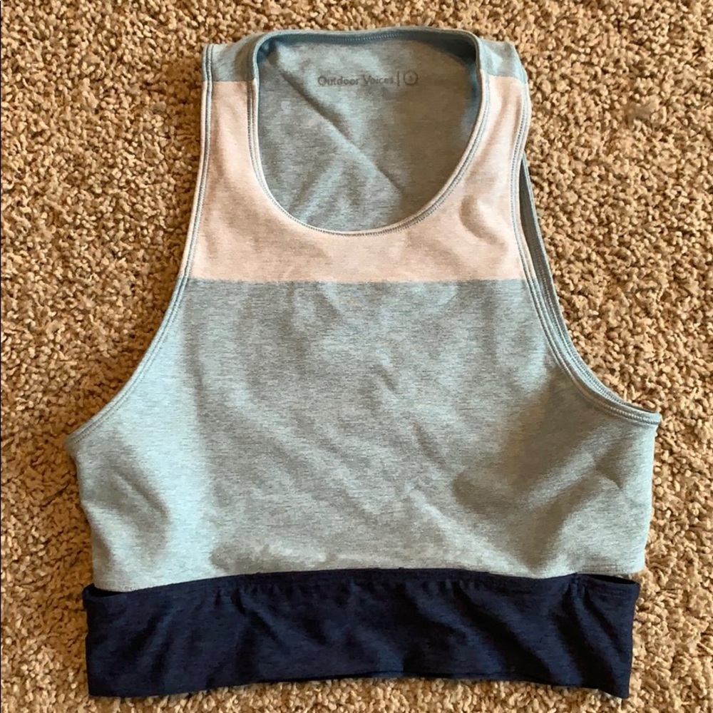 Outdoor Voices Tri tone crop sports bra size Small